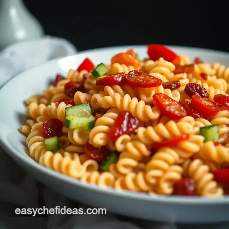 Mediterranean Delights: Sun-Dried Tomato Pasta Salad presentation