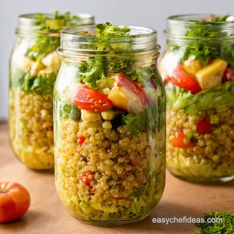 Mediterranean Quinoa Salad Jars presentation