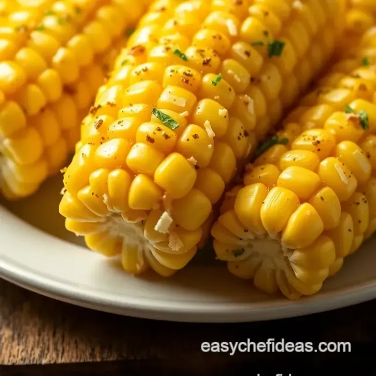 Microwave Magic: Perfectly Cooked Corn on the Cob presentation