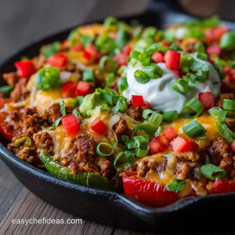 Mini Bell Pepper Turkey Nachos: Loaded Low-Carb Turkey Nacho Boats