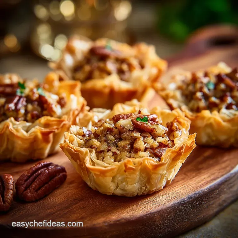 Mini Pecan Phyllo Tarts Petite Perfect Golden Bites