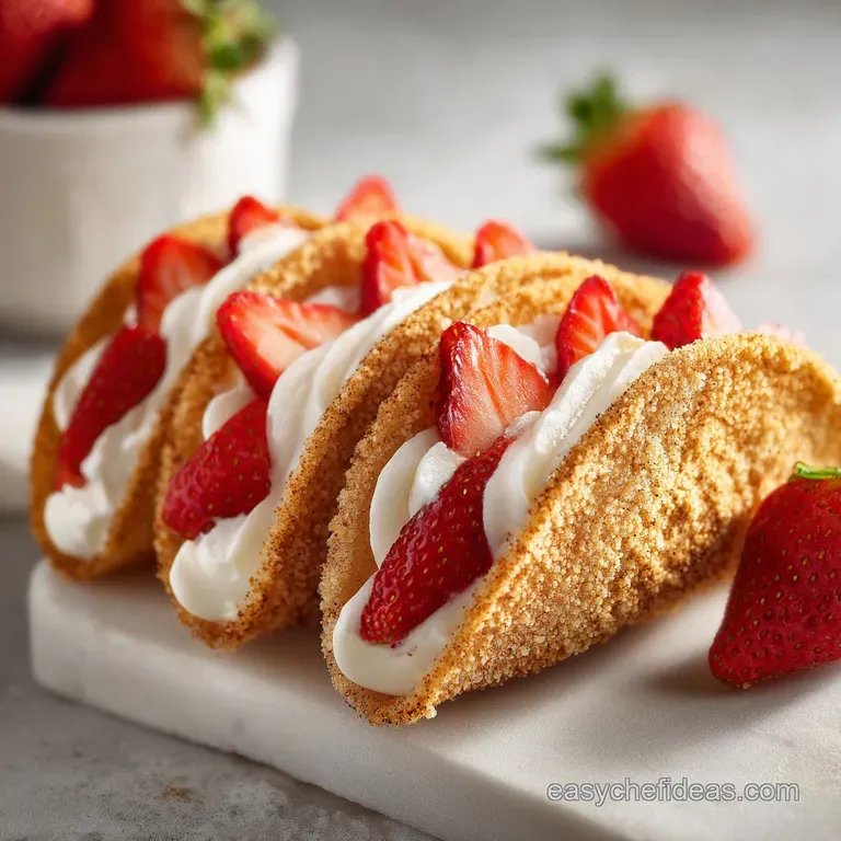 Mini Strawberry Cheesecake Tacos: Crispy and Golden