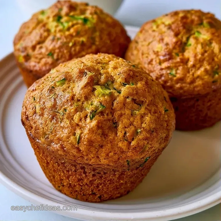 Two fluffy, golden muffins on a white ceramic plate with a side of melted butter and a sprig of fresh mint.