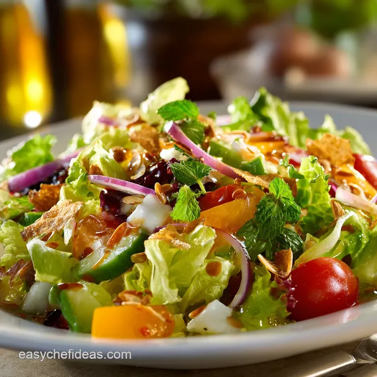 Mother in Laws House Salad: the Crisp Standard with Secret Vinaigrette presentation
