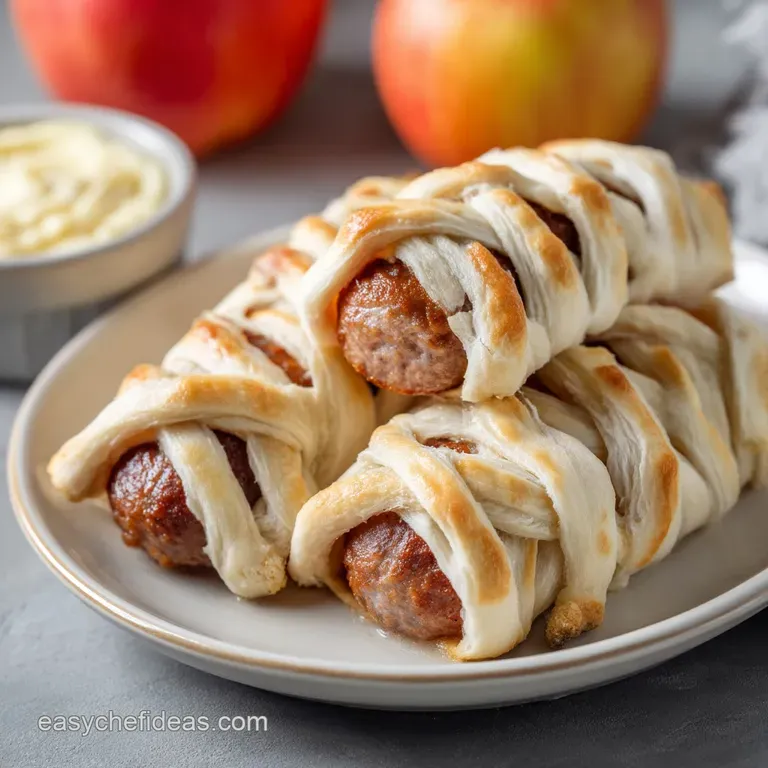 Halloween Potluck Dishes: Mummy Sausage Rolls presentation