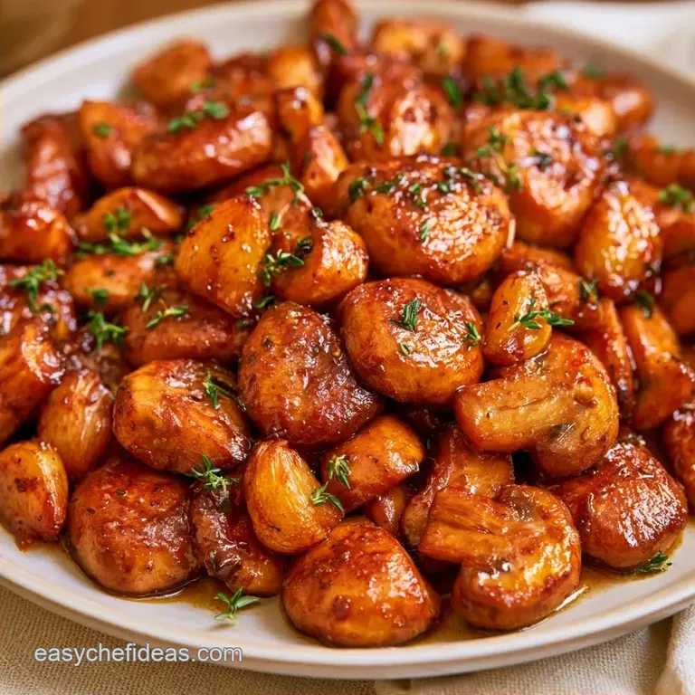 Mushroom Side Dish for Steak with Garlic and Thyme