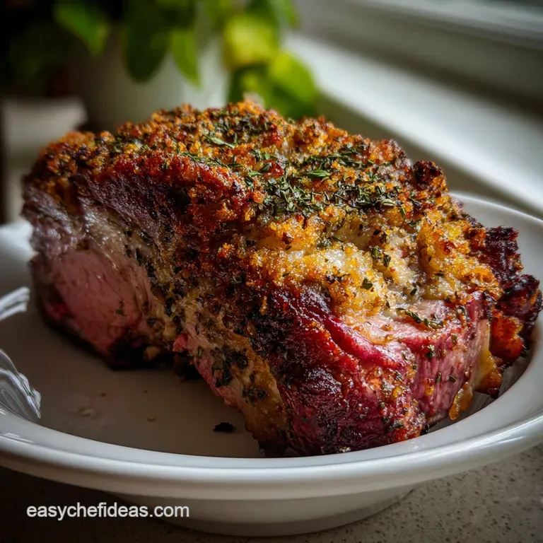 Tender, glistening slices of meat fanned elegantly on a white plate, garnished with fresh herbs, ready to be enjoyed on Ne...