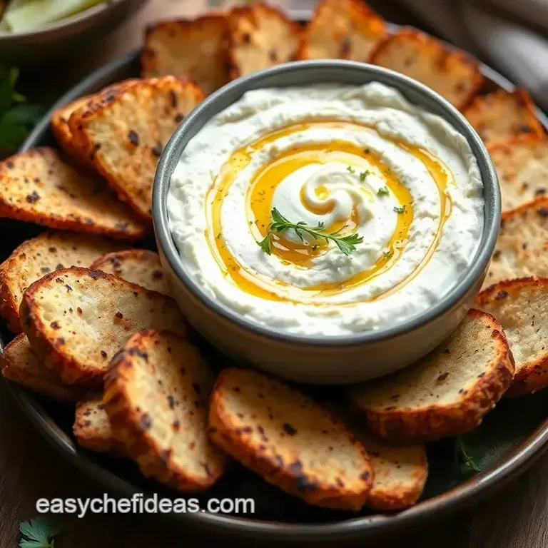 No Bake Feta Dip with Honey Drizzle presentation