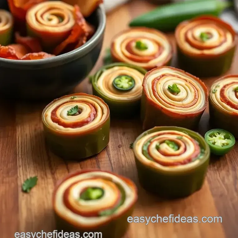 No Bake Jalape&ntilde;o Pinwheels with Bacon presentation
