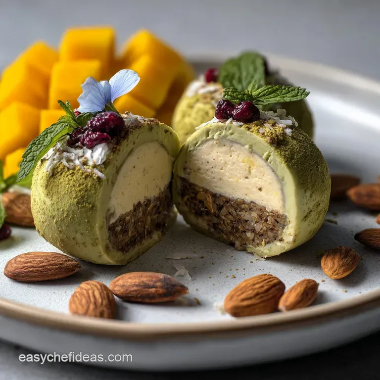 Overhead shot of dark chocolate protein balls, oats visible, dusted with cocoa powder on parchment paper, ready to eat.