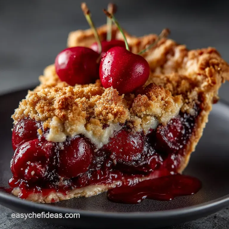 Grandmas Best the Truly Oldfashioned Cherry Crumble Pie presentation