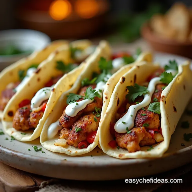 Onepan Aegean Bake Sheetpan Chicken Gyros with Tzatziki Drizzle presentation