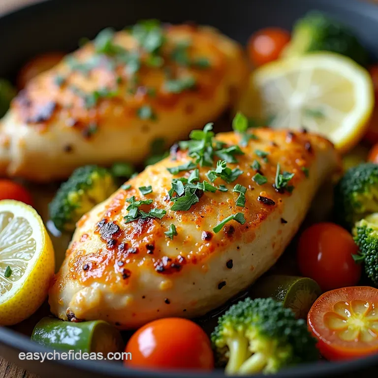 OnePan Lemon Herb Roasted Chicken and Veggies