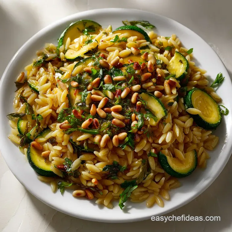 Orzo with Zucchini Lemon Salad with Charred Zucchini and Feta