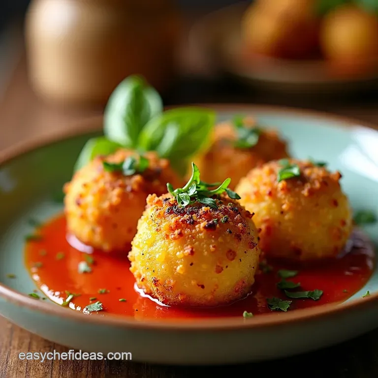 The Lighter Sicilian Bite Ovenbaked Arancini with Mozzarella Basil presentation
