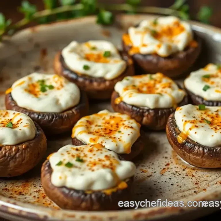 Oven Baked Mushrooms with Spicy Cream Cheese