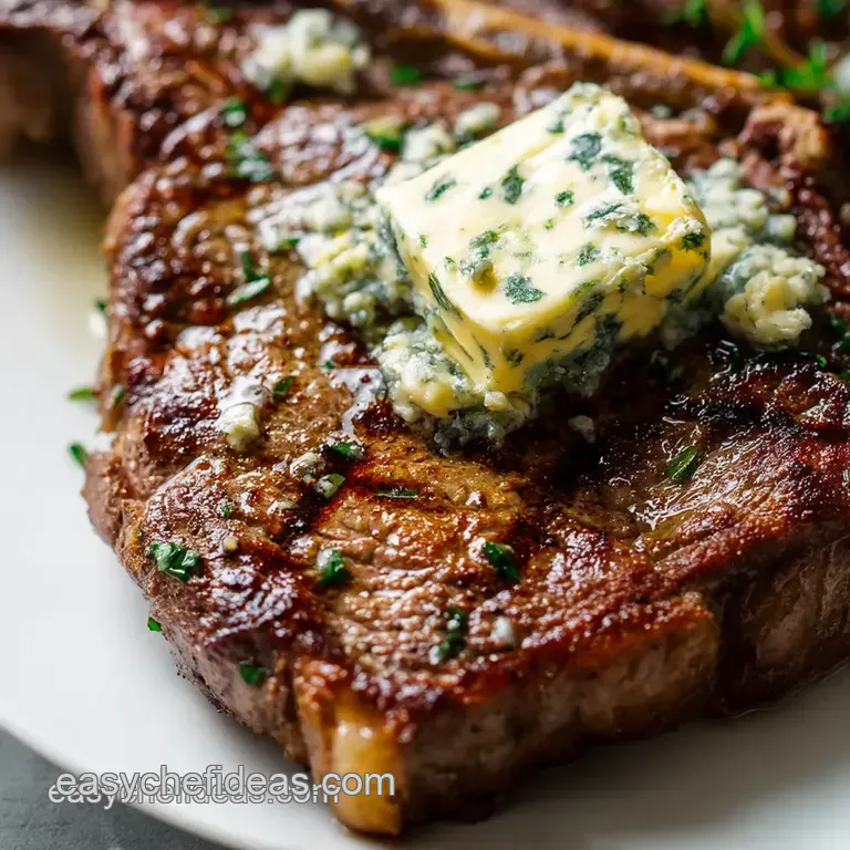 Pan-Seared Ribeye Steak with Garlic-Herb Butter presentation
