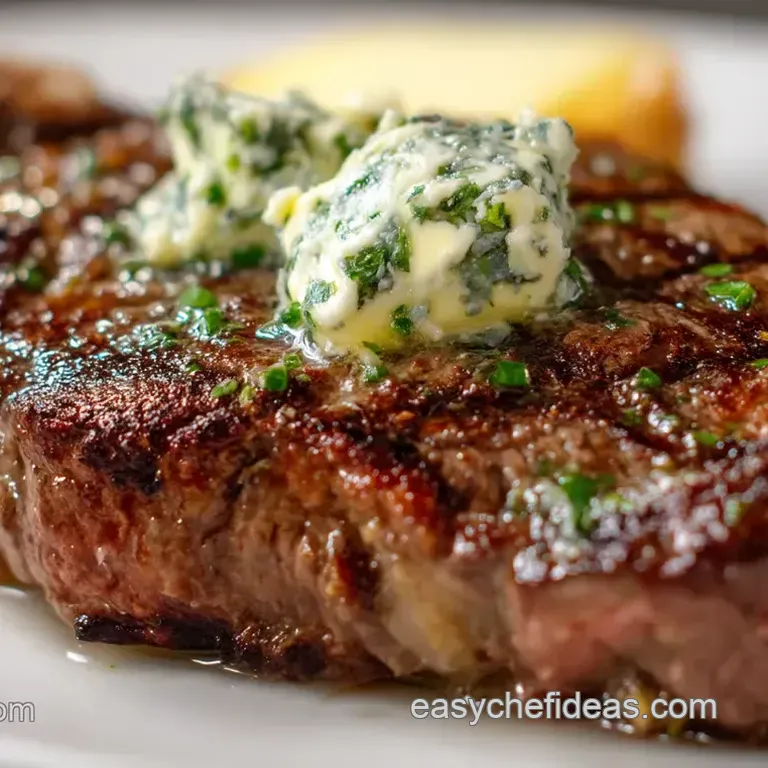 Pan-Seared Ribeye Steak with Garlic-Herb Butter