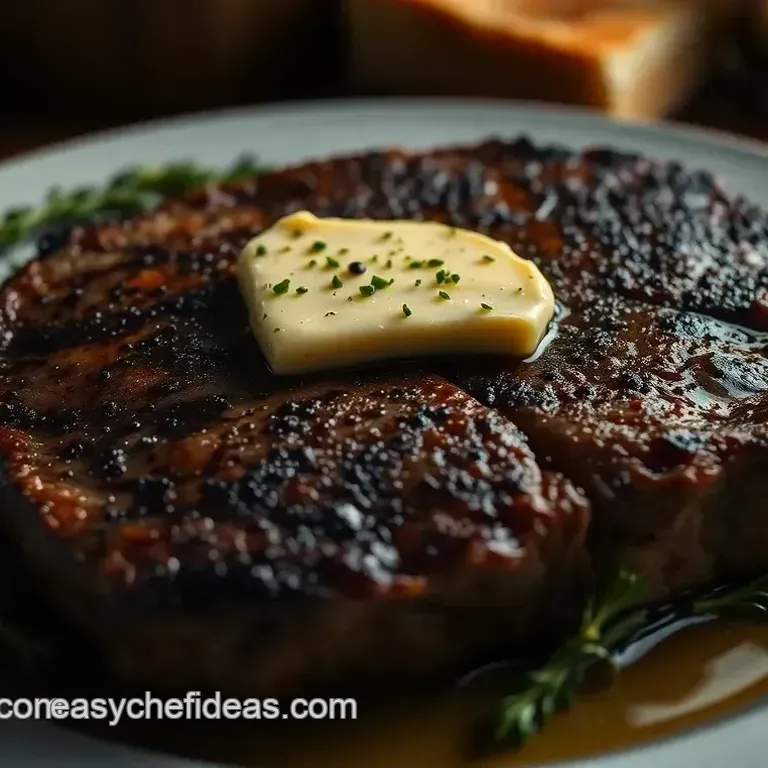 Pan-Seared Ribeye with Garlic Herb Butter