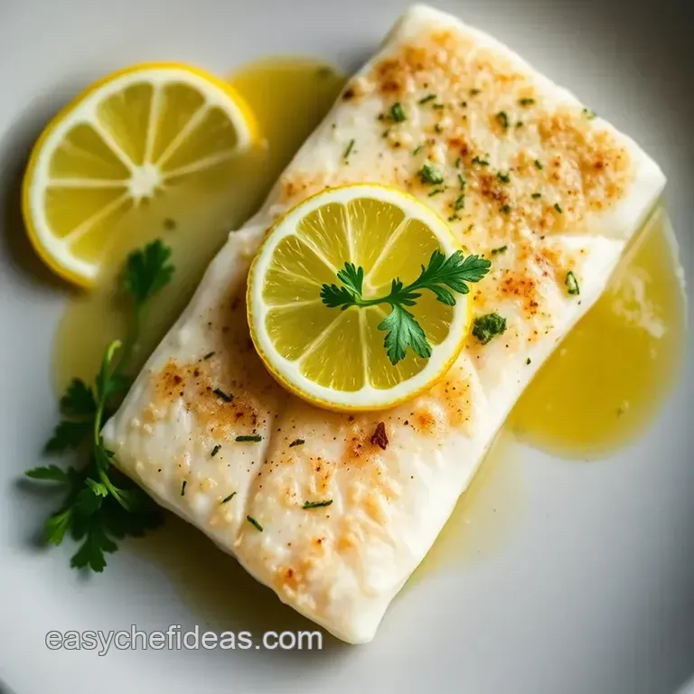 Pan-Seared Walleye with Lemon Herb Butter presentation