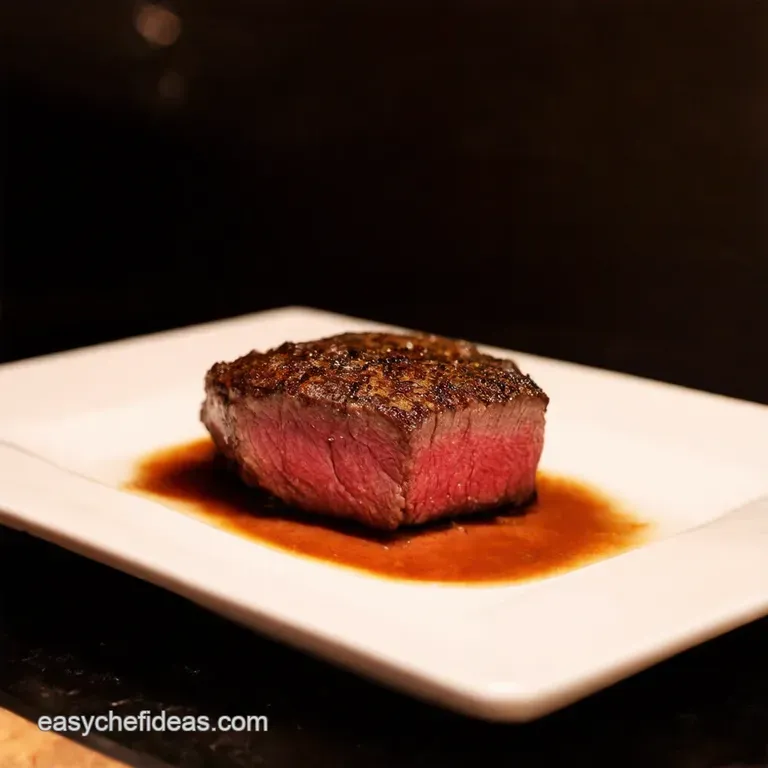 Panseared Filet Mignon with Herb Butter presentation