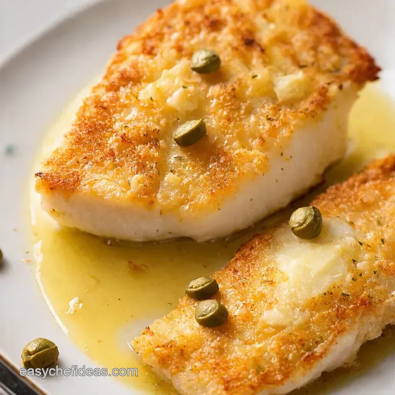 Panseared Lemon Butter Sole with Crispy Capers presentation