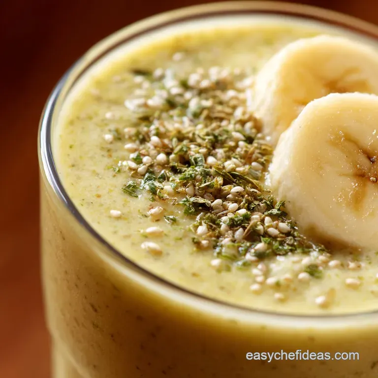 Peach Banana Green Smoothie with Hemp Seeds: Your 5-Minute Sunshine Green Machine