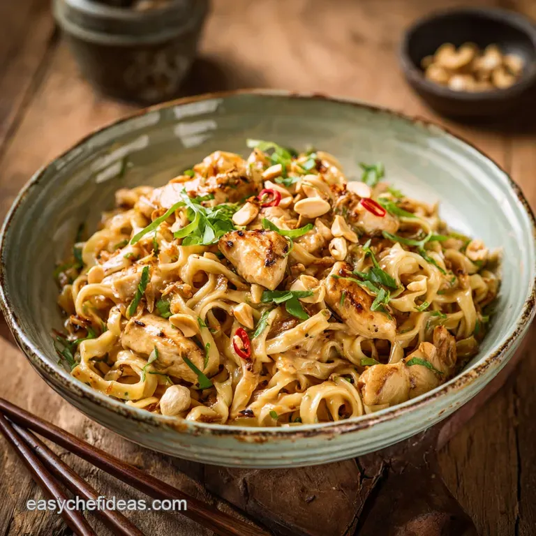 Peanut Noodles with Chicken: Our Speedy Satay Version (35 Mins!) presentation