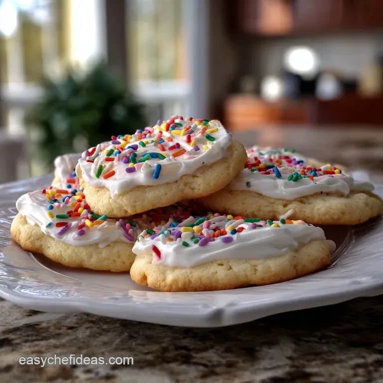 A single sugar cookie, artfully placed on a white plate. Its perfectly smooth surface contrasts with the delicate, sharp e...