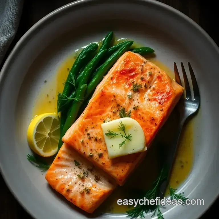 Perfectly Pan-Seared Salmon with Lemon Dill Butter presentation