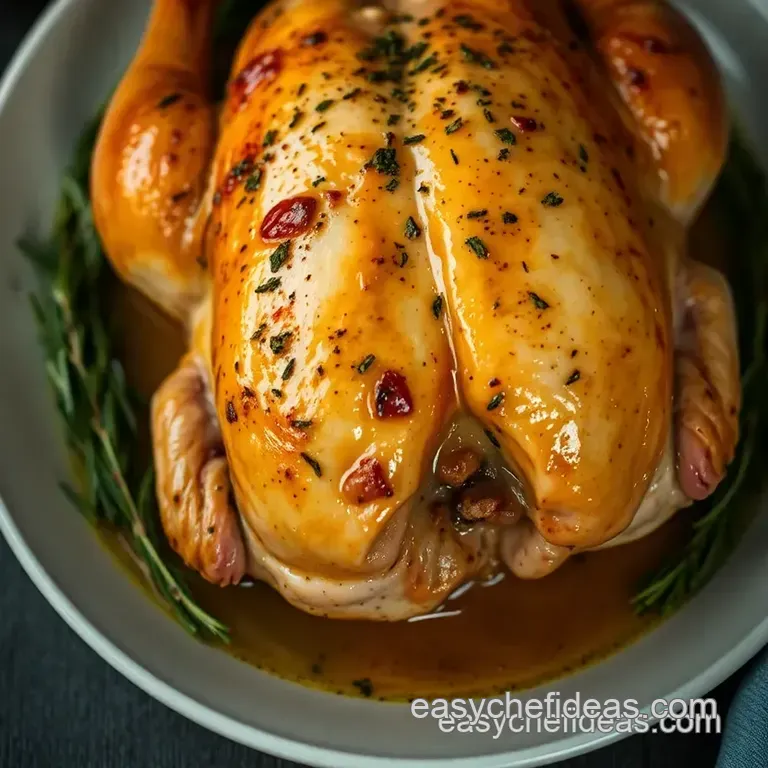 Perfectly Roasted Baked Chicken with Herb Butter presentation