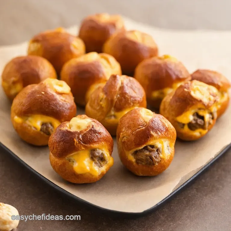 Philly Cheesesteak Stuffed Pretzel Bites