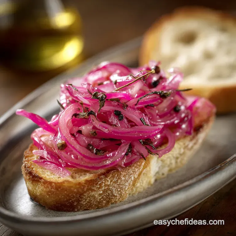 The Pantry Lifesaver Quickbriming Pink Pickled Red Onions presentation