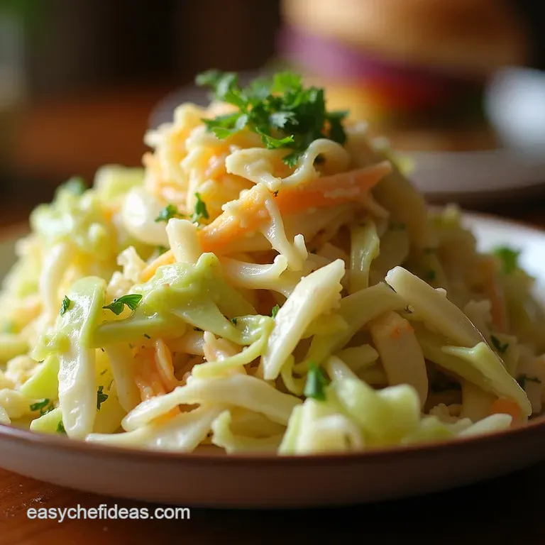 The Proper Ploughmans Slaw Crisp Cabbage with a Zesty Tangy Cream Dressing presentation