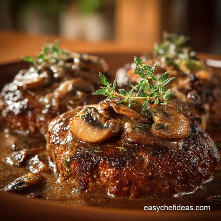 Salisbury Steak with Mushroom Gravy: the Perfect Pub-Style Comfort Dish presentation