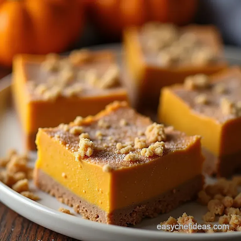 Pumpkin Pie Bars with Gingersnap Crust presentation