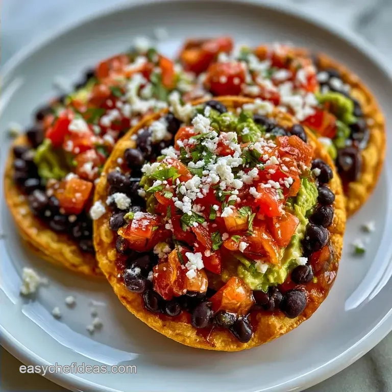 Queso Fresco Tostadas with Black Beans and Avocado