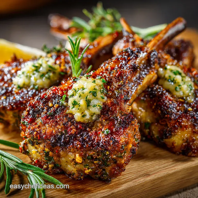 Quick Lamb Chops with Zesty Dijon Thyme Crust presentation