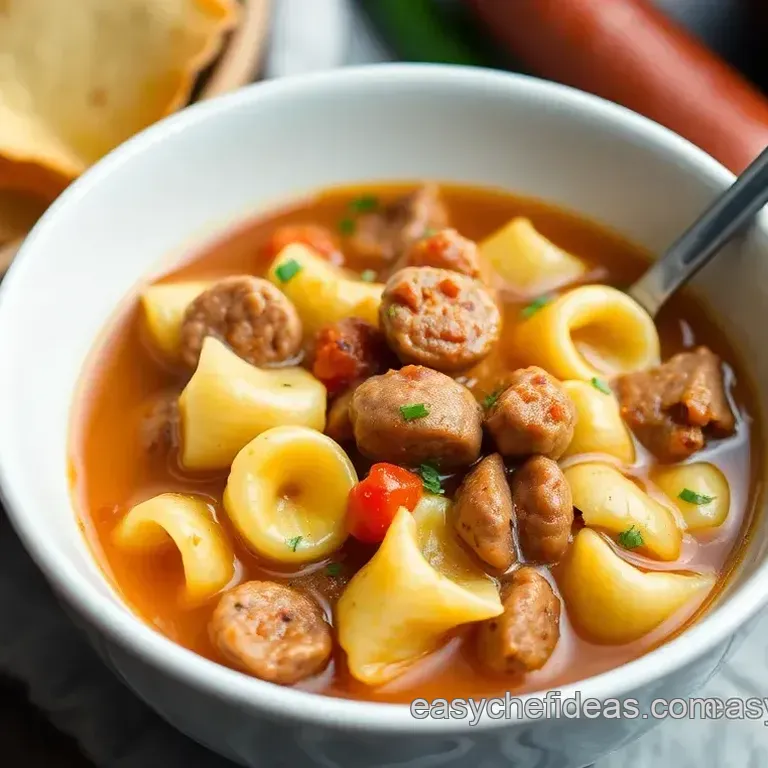 Quick Sausage Tortellini Comfort Soup