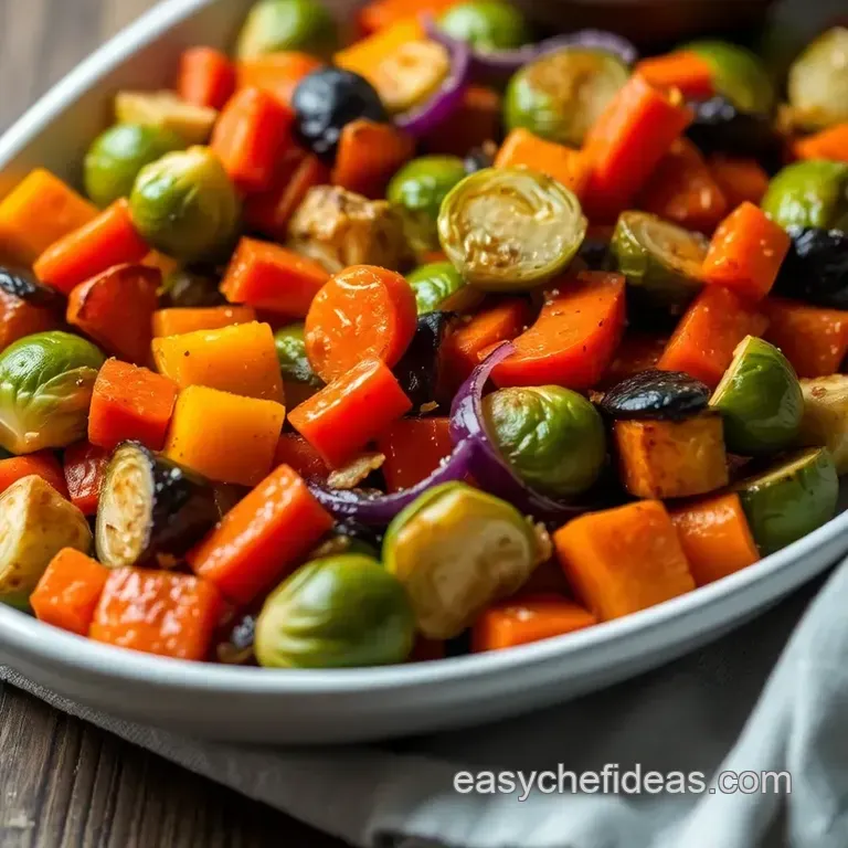 Rainbow Roasted Vegetables with Herbs and Garlic presentation