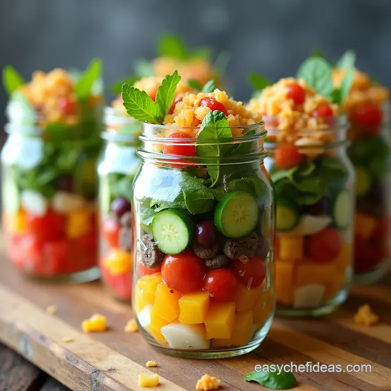 Rainbow Vegan Mason Jar Salads with LemonHerb Vinaigrette