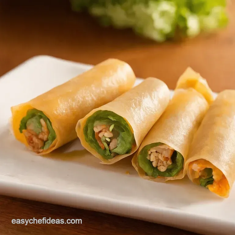 Rainbow Veggie Shrimp Spring Rolls with Zesty Peanut Dip presentation