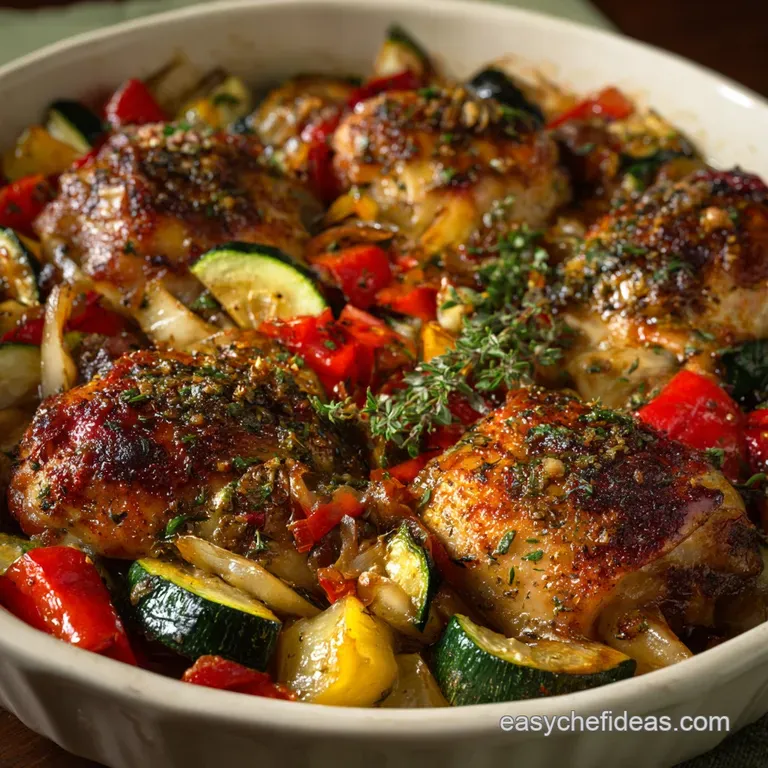 Ratatouille Baked Chicken: the Riviera Roast One-Pan Supper presentation