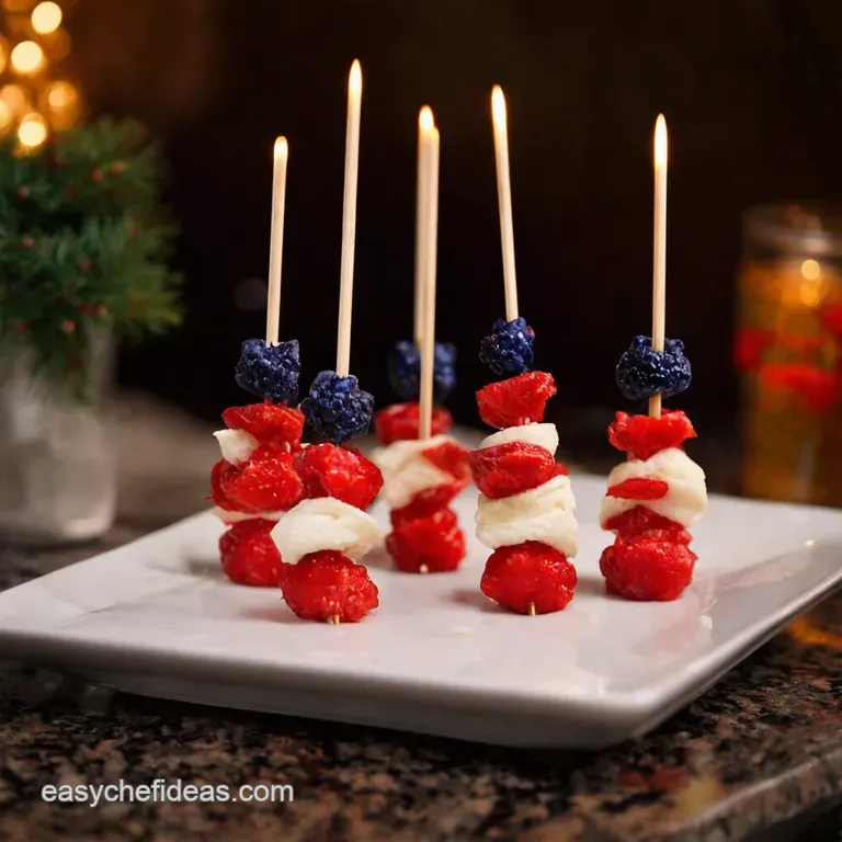 Red White and Blue Potato Salad Skewers presentation