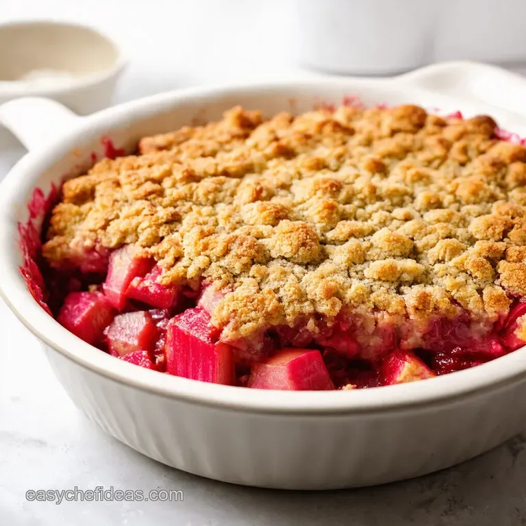 Rhubarb Crumble presentation
