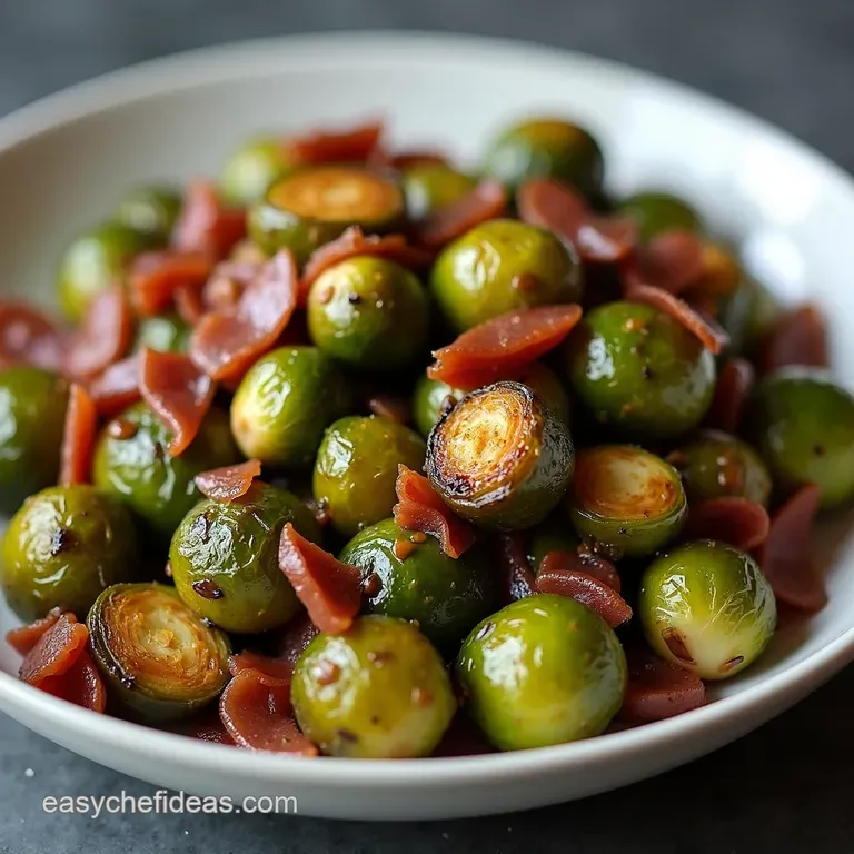 Roasted Brussels Sprouts with Balsamic Glaze and Crispy Pancetta