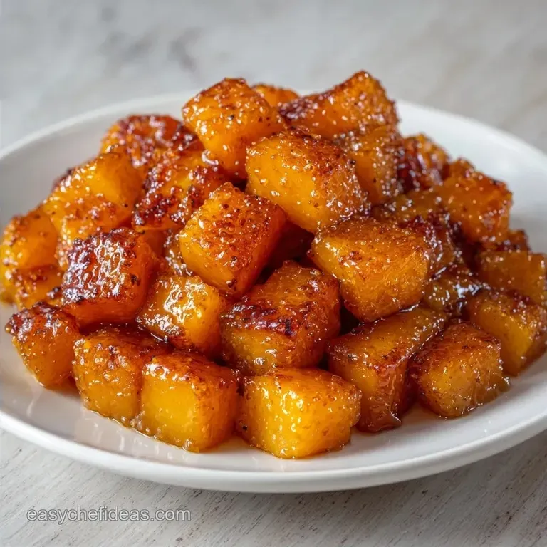 Perfectly Roasted Butternut Squash Cubes: Caramelized