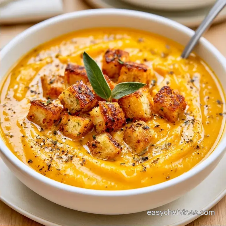 Butternut Squash Soup with Brown Butter Croutons