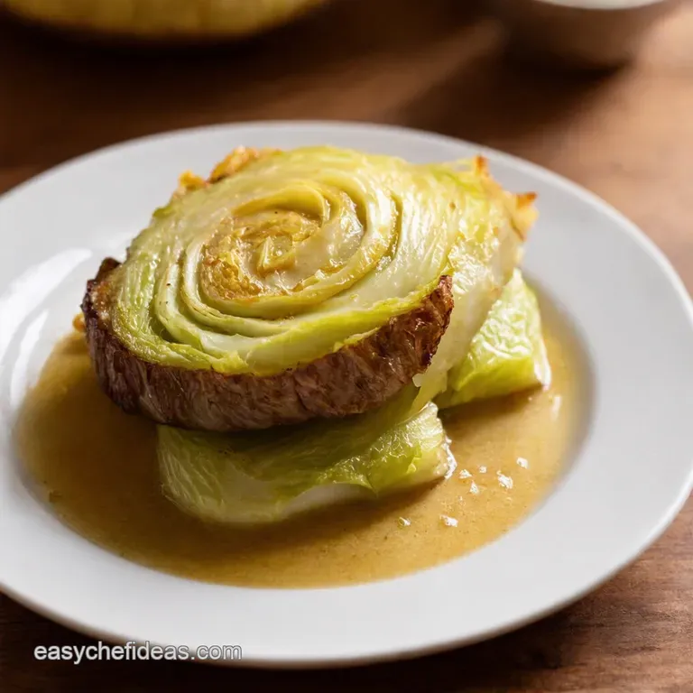Roasted Cabbage Steaks with Brown Butter and Lemon presentation