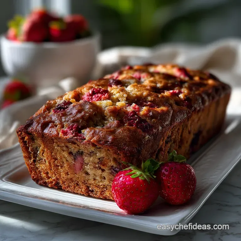 The Ultimate Roasted Strawberry Banana Bread